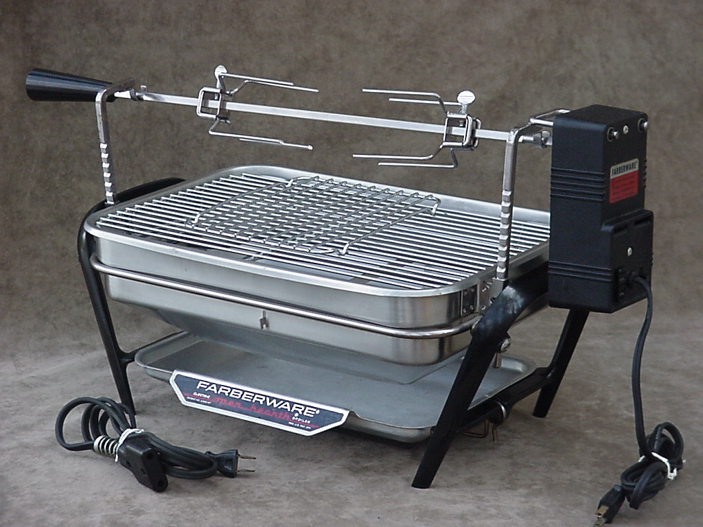 FARBERWARE ELECTRIC ROTISSERIE INDOOR SMOKELESS OPEN HEARTH GRILL NEW