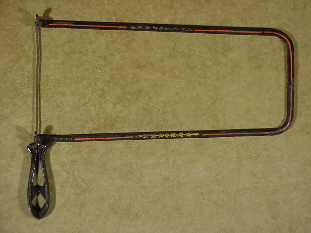 ANTIQUE SCROLL JIG SAW PATENTED JUNE 18 1878 CAST IRON HANDLE, EARLY