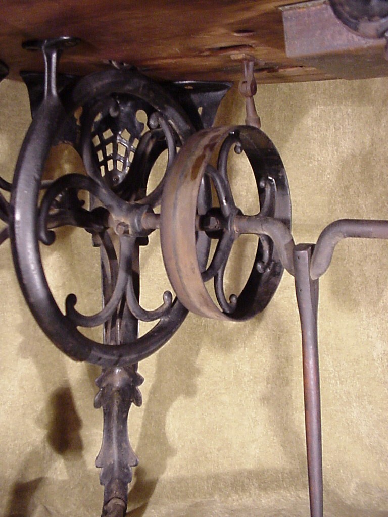 Antique fancy leg cast iron flat belt 1860's Florence Treadle Sewing Machine Sewing machine