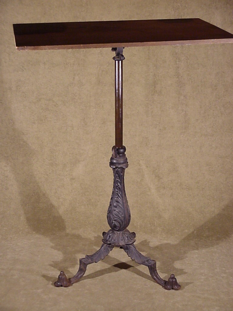 Antique adjustable figural ornate cast iron three leg Drawing Drafting