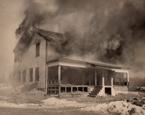 The Holland Inn on fire