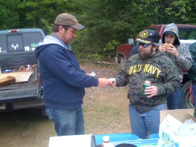 Malcolm congratulates the winner, Ron Jalbert