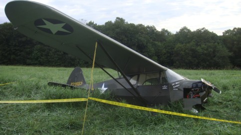 Some of the engine enclosure panels are ripped off