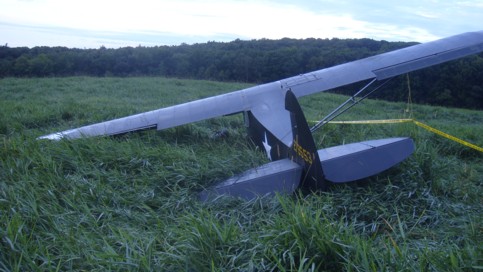 back side of Plane that landed in field