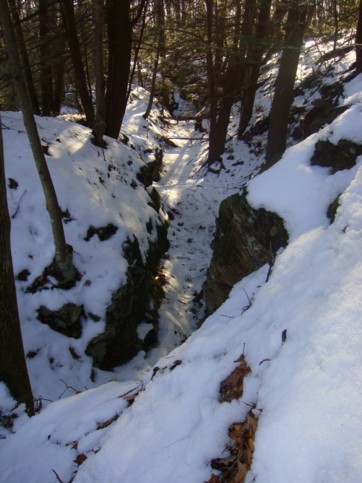 Mine cut of the mining operation still visible.