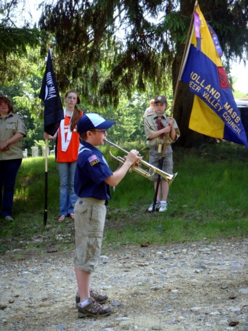 Louis Majka’s grandson playing the trumpet