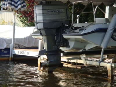 Moored boat of Lynn Arnold and Fred Beaulieu