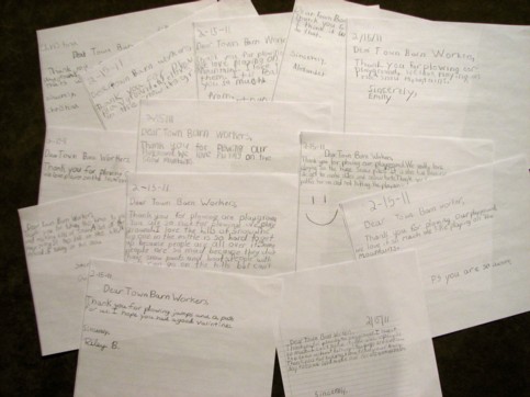 Letters written by HES students.