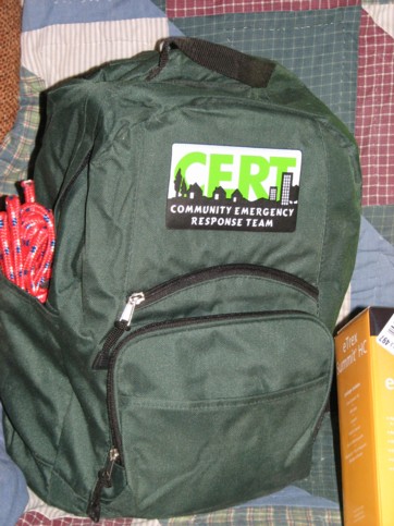 Community Emergency Response Team back-pack