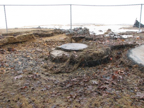 Water washed out part of the beach opposite PJ’s