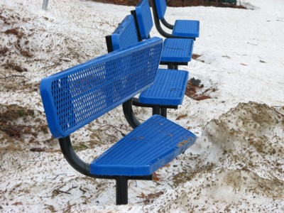 Benches at Hitchcock Field. 