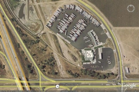 Aerial view of Flying J Truck Stop.