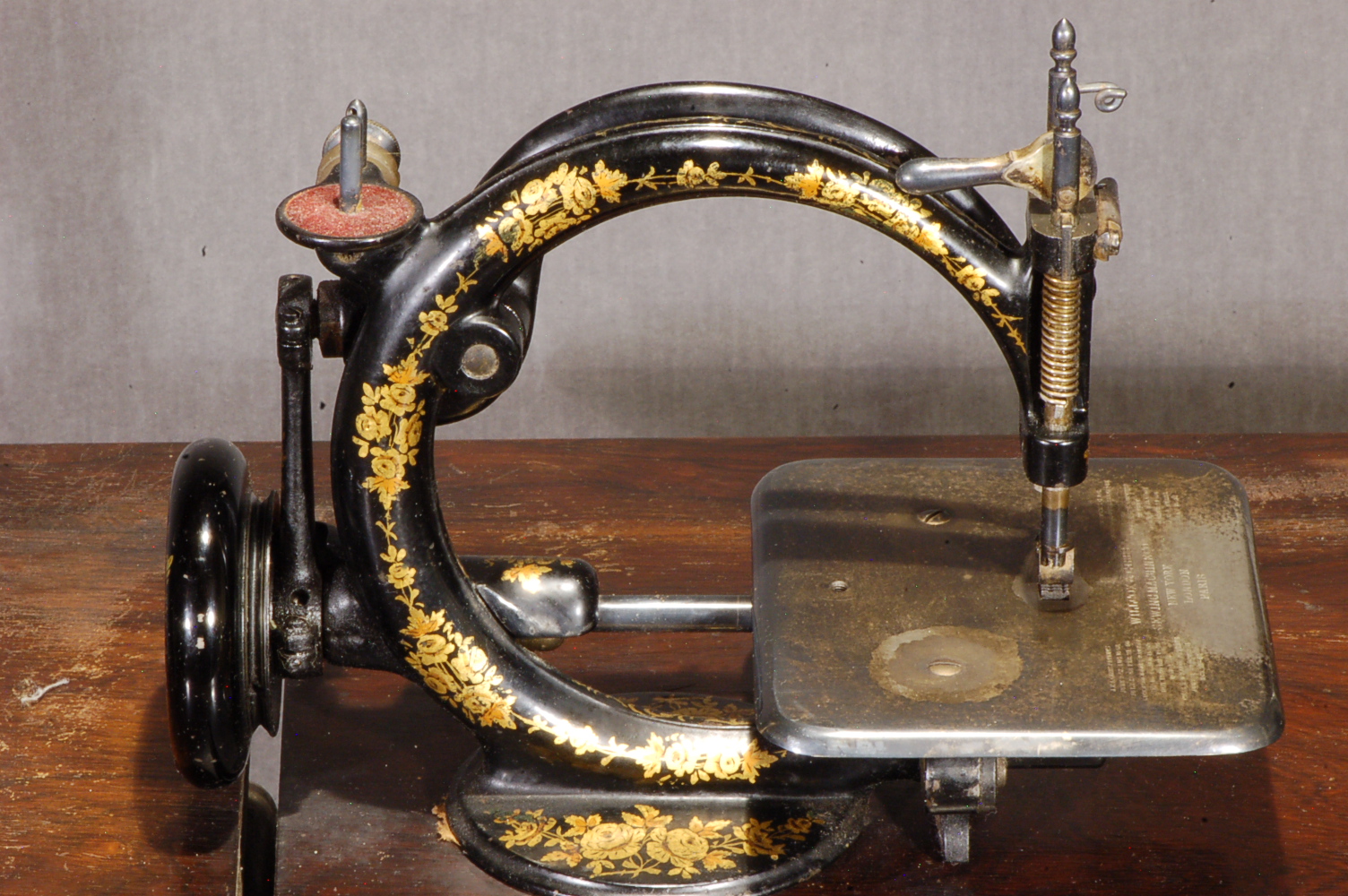 Antique EARLY only 1 known, SILVER-PLATED Willcox & Gibbs treadle