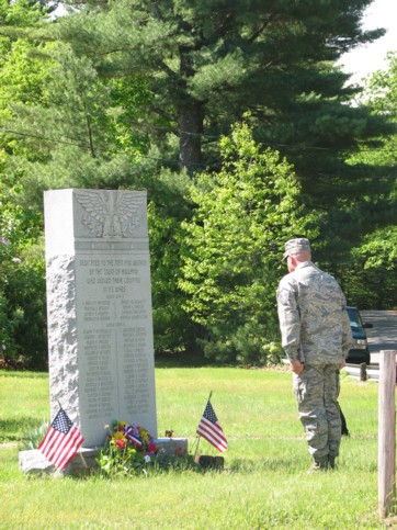 Soldier saluting the fallen ones