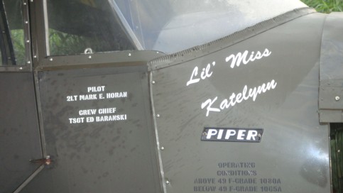 authentic WWII writing on the right side of the plane