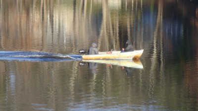 Janice-Vera-Swenson-taking-a-boat-ride-on-Hamilton-Reservoir