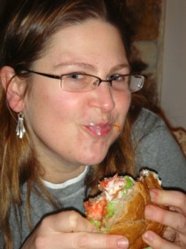 Dana-enjoying-her-Hamburger